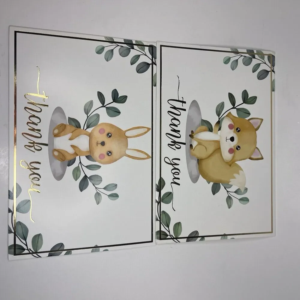 Woodland Gold Foil Thank You Cards, 6 Designs / 36 Count - New Open Box